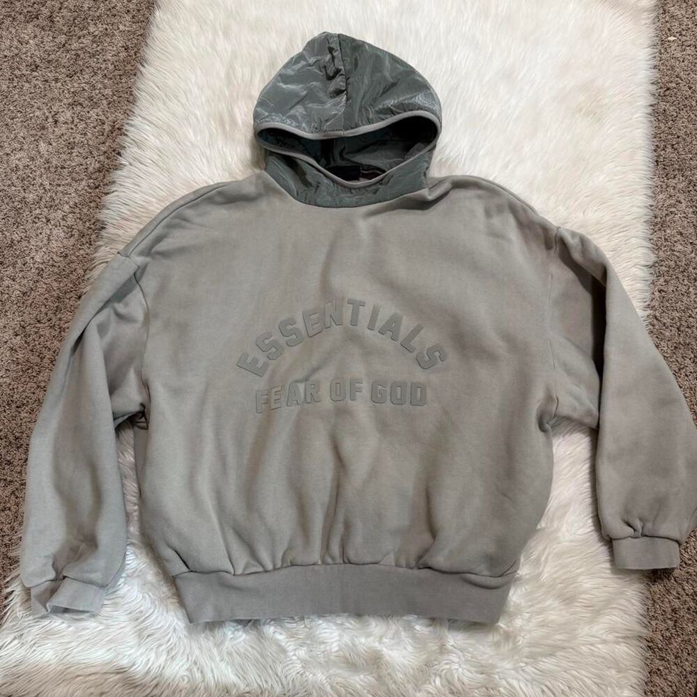 Fear-of-god Men's Grey and Green Hoodie